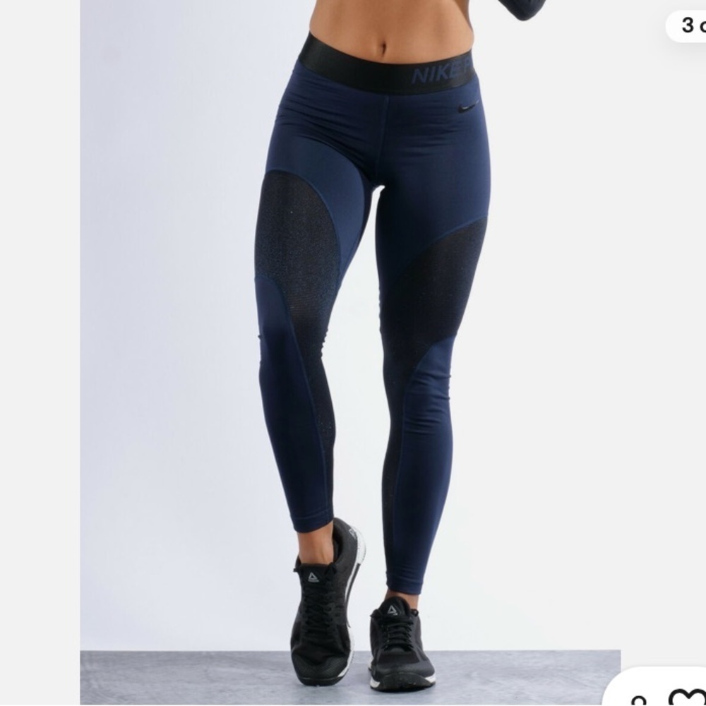 Nike Pro Blue and Black dry fit Leggings Size xlarge